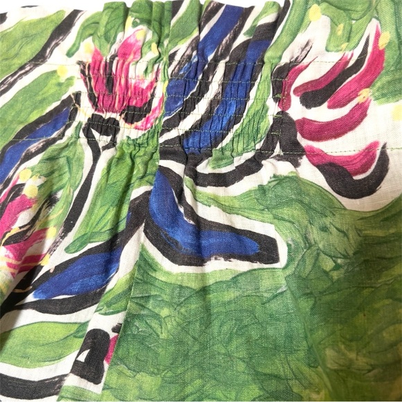 Aje Green Wide-leg Linen Eden Paperbag Mini Shorts Size 8 - Picture 9 of 14